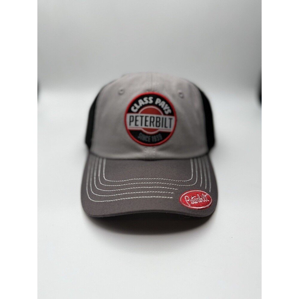 Peterbilt Motors Trucks "Class Pays Since 1939" Charcoal Patch Trucker Hat  Logo